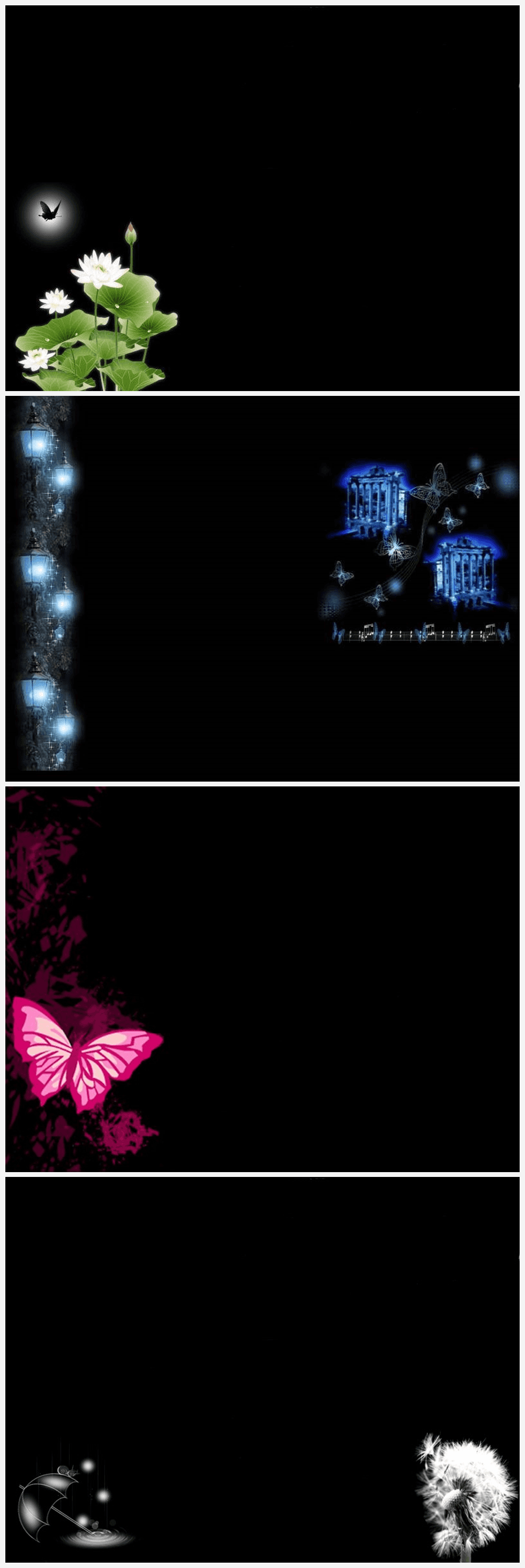 黑色动态梦幻蝴蝶PPT背景图片下载- 发发资源库