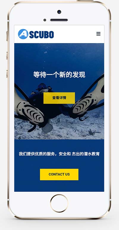 PbootCMS 水上运动设备模板 自适应手机端潜水服务公司网站源码下载
